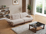 Alexa 4-pieces (Sofa & Module Sofa & 2 Chair) Livingroom Set Cream by Furnia at Eve Furniture
