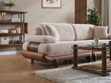 Alexa Cream Convertible Sofa by Furnia at Eve Furniture