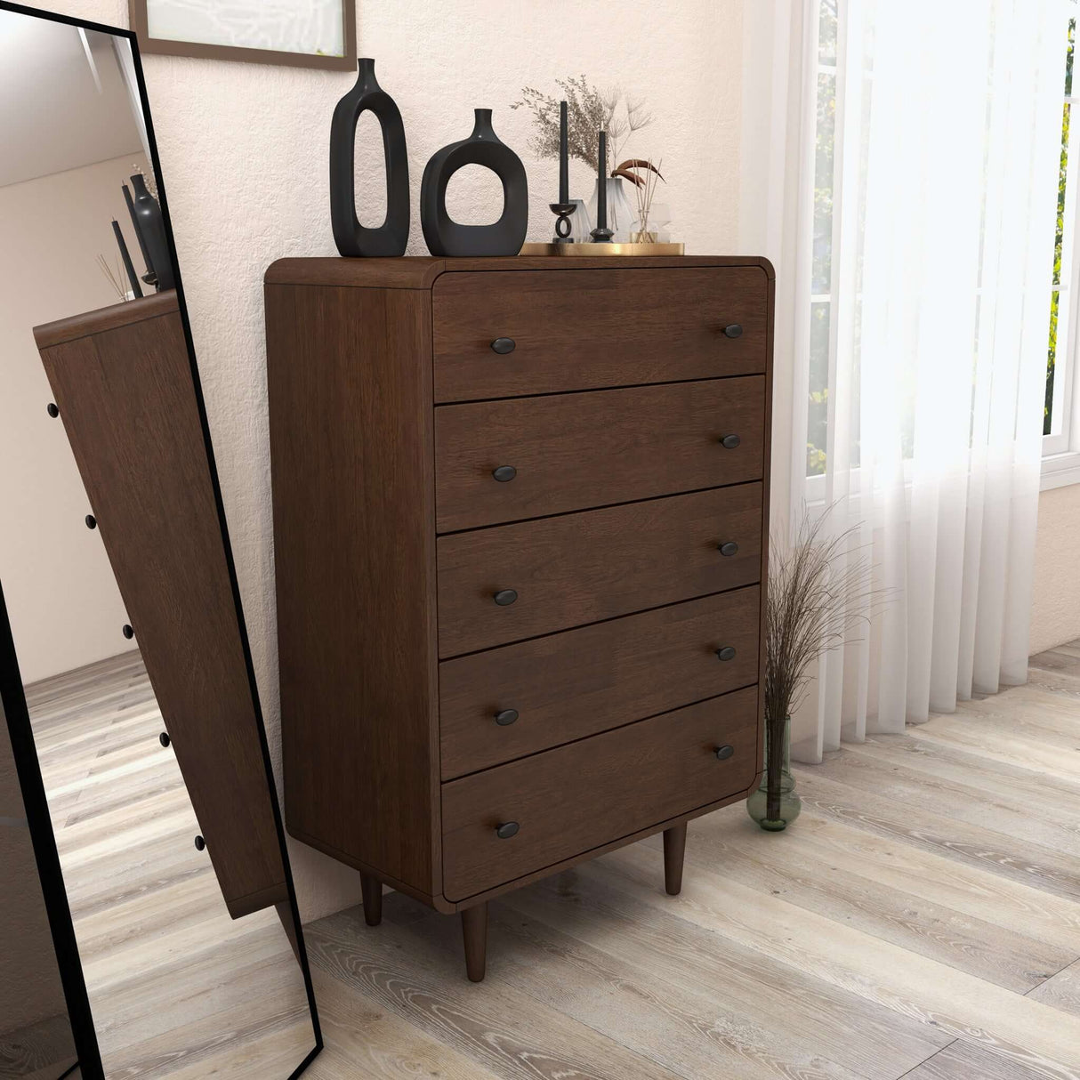 Alexa Mid Century Modern Dresser 6-Drawers