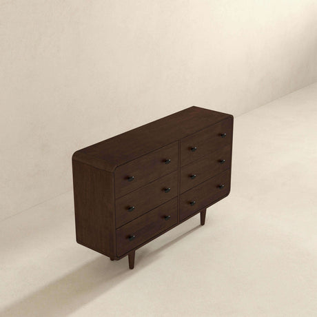 Alexa Mid Century Modern Dresser 6 Drawers by Ashcroft Furniture at Eve Furniture