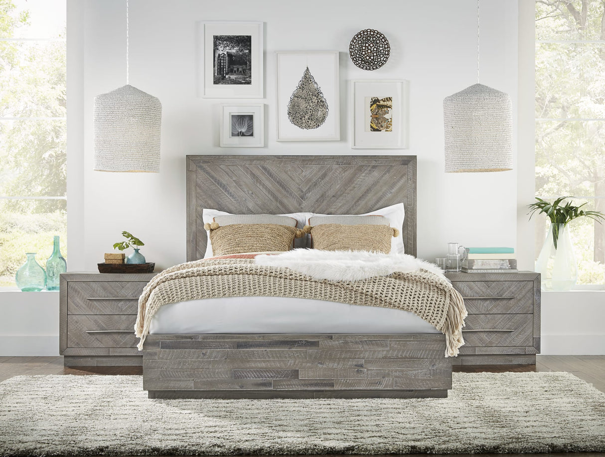 Alexandra Rustic Latte California King Solid Wood Storage Bed by Modus Furniture at Eve Furniture