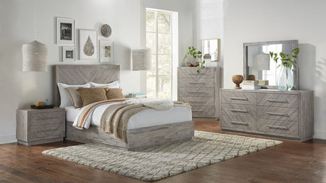 Alexandra Rustic Latte California King Solid Wood Storage Bed by Modus Furniture at Eve Furniture
