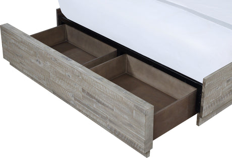 Alexandra Rustic Latte California King Solid Wood Storage Bed by Modus Furniture at Eve Furniture