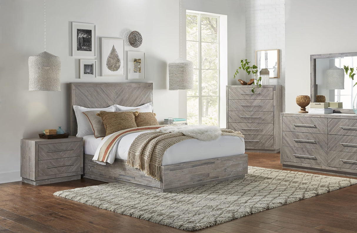 Alexandra Rustic Latte Solid Wood Two Drawer Nightstand by Modus Furniture at Eve Furniture