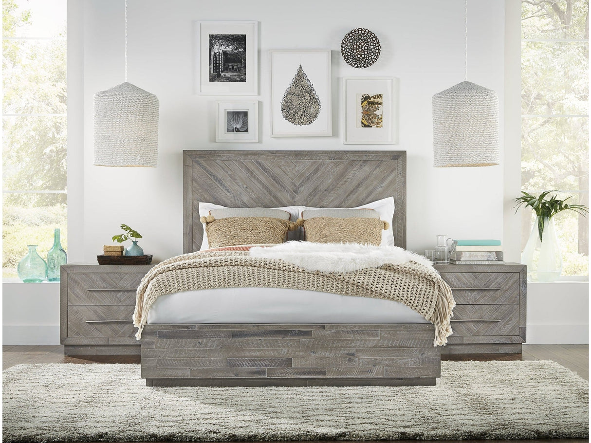 Alexandra Solid Wood California King Platform Bed in Rustic Latte by Modus Furniture at Eve Furniture
