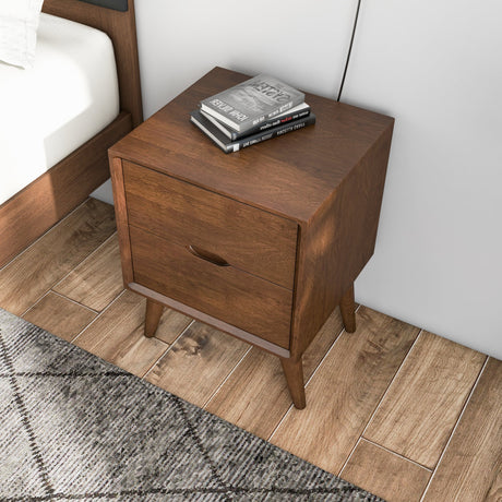 Alexandra Walnut Nightstand - 2 Drawers by Ashcroft Furniture at Eve Furniture