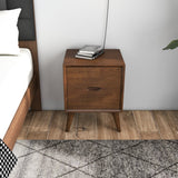 Alexandra Walnut Nightstand - 2 Drawers by Ashcroft Furniture at Eve Furniture