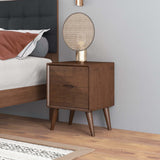 Alexandra Walnut Nightstand - 2 Drawers by Ashcroft Imports at Eve Furniture