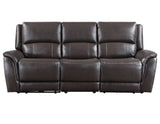 Alexandria Chocolate 3-Piece Top-Grain Leather Power Reclining Set by Steve Silver at Eve Furniture