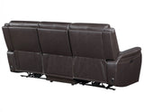 Alexandria Chocolate Power Leather Reclining Sofa by Steve Silver at Eve Furniture