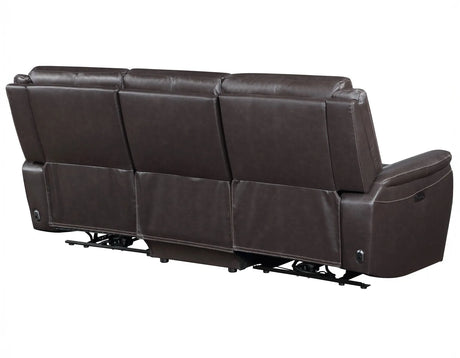 Alexandria Chocolate Power Leather Reclining Sofa by Steve Silver at Eve Furniture