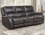 Alexandria Chocolate Power Leather Reclining Sofa by Steve Silver at Eve Furniture