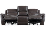 Alexandria Chocolate Power Leather Reclining Sofa by Steve Silver at Eve Furniture