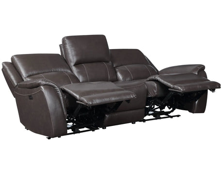 Alexandria Chocolate Power Leather Reclining Sofa by Steve Silver at Eve Furniture