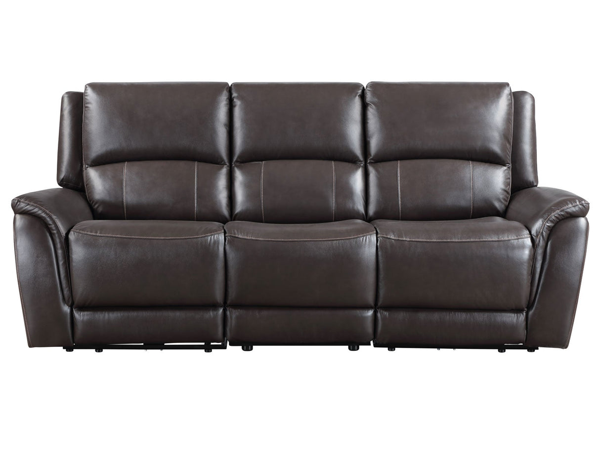 Alexandria Chocolate Power Leather Reclining Sofa by Steve Silver at Eve Furniture
