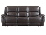 Alexandria Chocolate Power Leather Reclining Sofa by Steve Silver at Eve Furniture