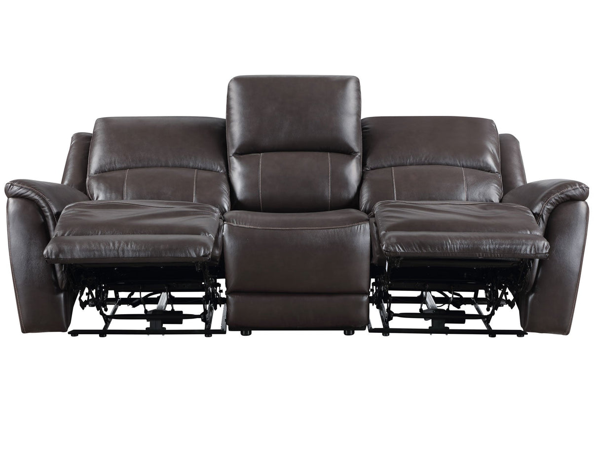 Alexandria Chocolate Power Leather Reclining Sofa by Steve Silver at Eve Furniture