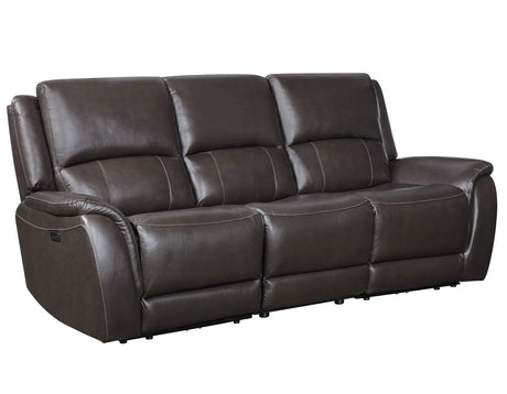 Alexandria Chocolate Power Leather Reclining Sofa by Steve Silver at Eve Furniture