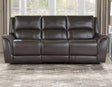 Alexandria Chocolate Power Leather Reclining Sofa by Steve Silver at Eve Furniture