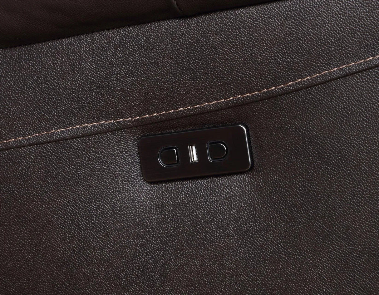 Alexandria Chocolate Top-Grain Leather 6-Piece Power Reclining Set by Steve Silver at Eve Furniture