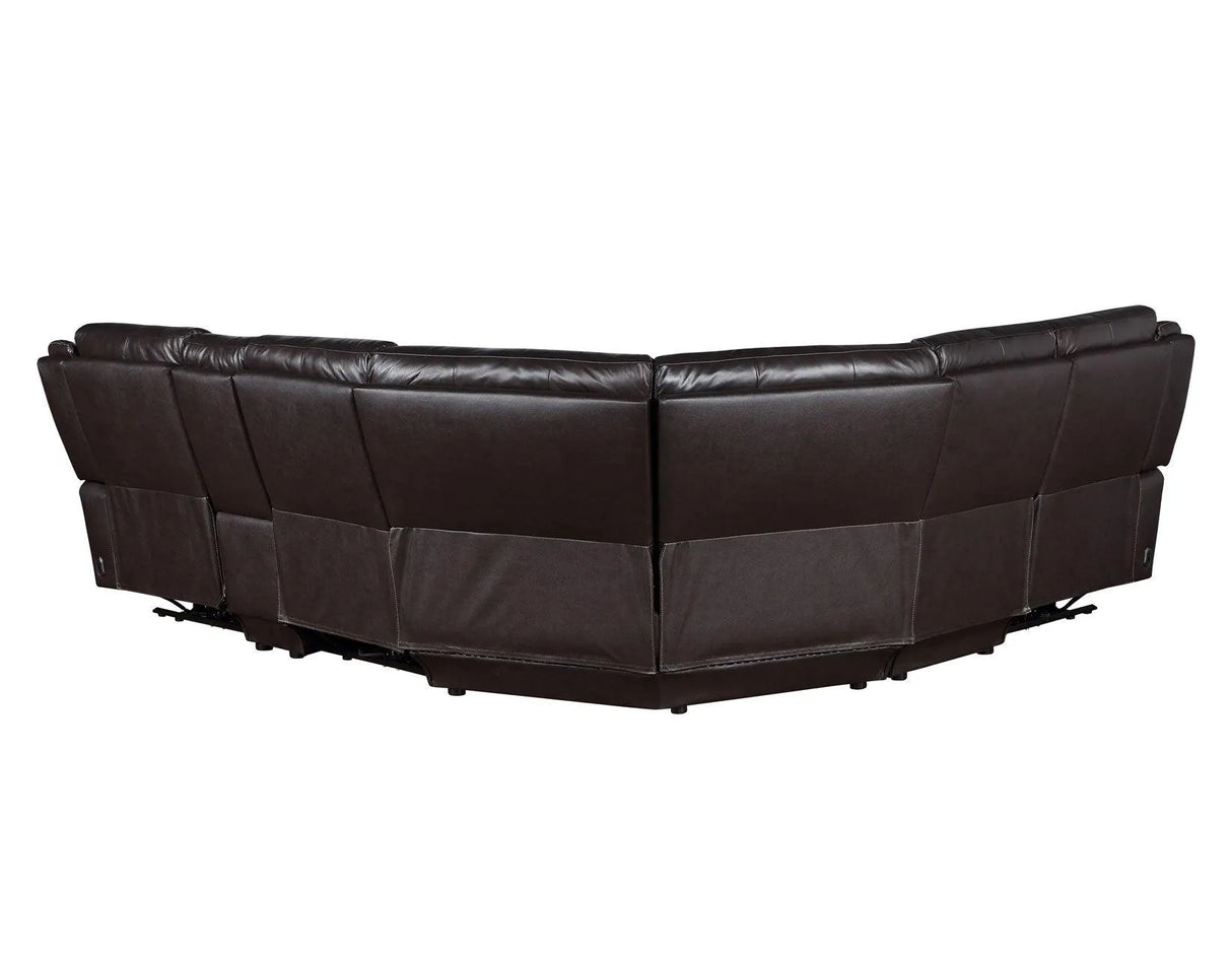 Alexandria Chocolate Top-Grain Leather 6-Piece Power Reclining Set by Steve Silver at Eve Furniture