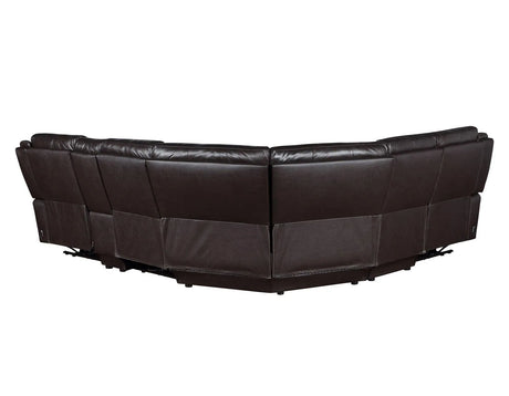 Alexandria Chocolate Top-Grain Leather 6-Piece Power Reclining Set by Steve Silver at Eve Furniture