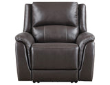 Alexandria Chocolate Top-Grain Leather Power Recliner by Steve Silver at Eve Furniture