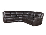 Alexandria Leather 6-Piece Power Reclining Set, Chocolate