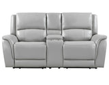 Alexandria Stone 3-Piece Top-Grain Leather Power Reclining Set by Steve Silver at Eve Furniture