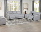 Alexandria Stone 3-Piece Top-Grain Leather Power Reclining Set by Steve Silver at Eve Furniture
