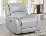 Alexandria Stone 3-Piece Top-Grain Leather Power Reclining Set by Steve Silver at Eve Furniture
