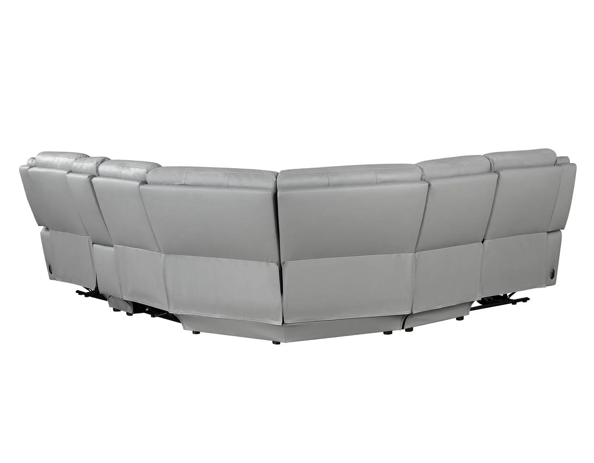 Alexandria Stone Top-Grain Leather 6-Piece Power Reclining Set by Steve Silver at Eve Furniture