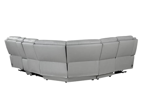 Alexandria Stone Top-Grain Leather 6-Piece Power Reclining Set by Steve Silver at Eve Furniture