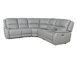 Alexandria Stone Top-Grain Leather 6-Piece Power Reclining Set by Steve Silver at Eve Furniture