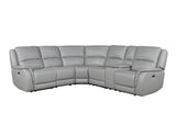 Alexandria Stone Top-Grain Leather 6-Piece Power Reclining Set by Steve Silver at Eve Furniture