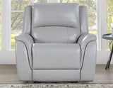 Alexandria Stone Top-Grain Leather Power Recliner by Steve Silver at Eve Furniture