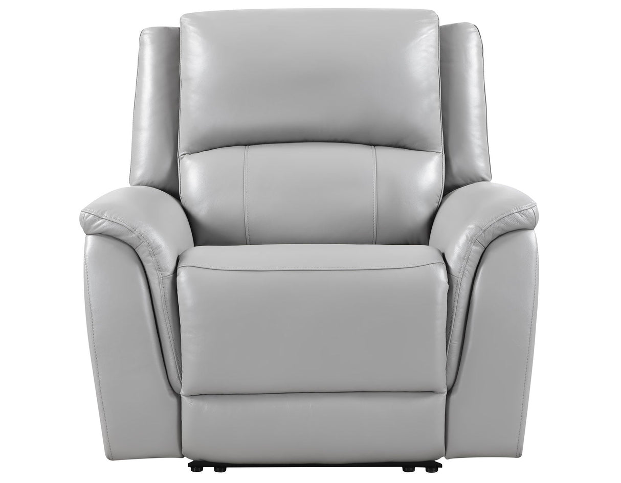 Alexandria Stone Top-Grain Leather Power Recliner by Steve Silver at Eve Furniture