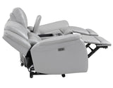 Alexandria Stone Top-Grain Leather Power Reclining Console Loveseat by Steve Silver at Eve Furniture