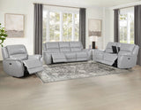 Alexandria Stone Top-Grain Leather Power Reclining Sofa by Steve Silver at Eve Furniture