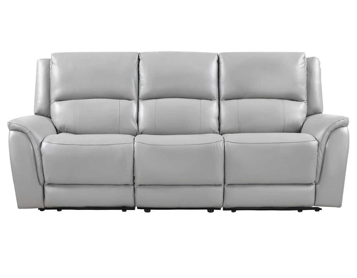 Alexandria Stone Top-Grain Leather Power Reclining Sofa by Steve Silver at Eve Furniture