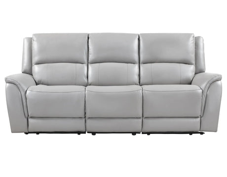 Alexandria Stone Top-Grain Leather Power Reclining Sofa by Steve Silver at Eve Furniture