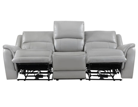 Alexandria Stone Top-Grain Leather Power Reclining Sofa by Steve Silver at Eve Furniture