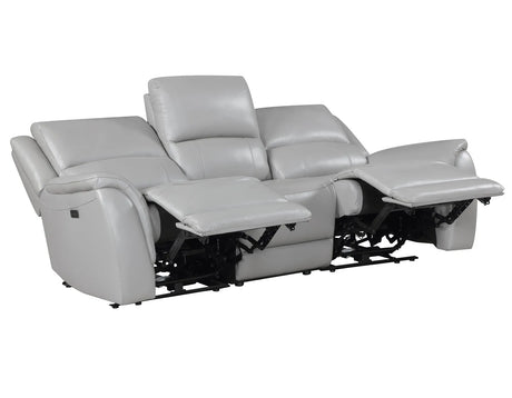 Alexandria Stone Top-Grain Leather Power Reclining Sofa by Steve Silver at Eve Furniture