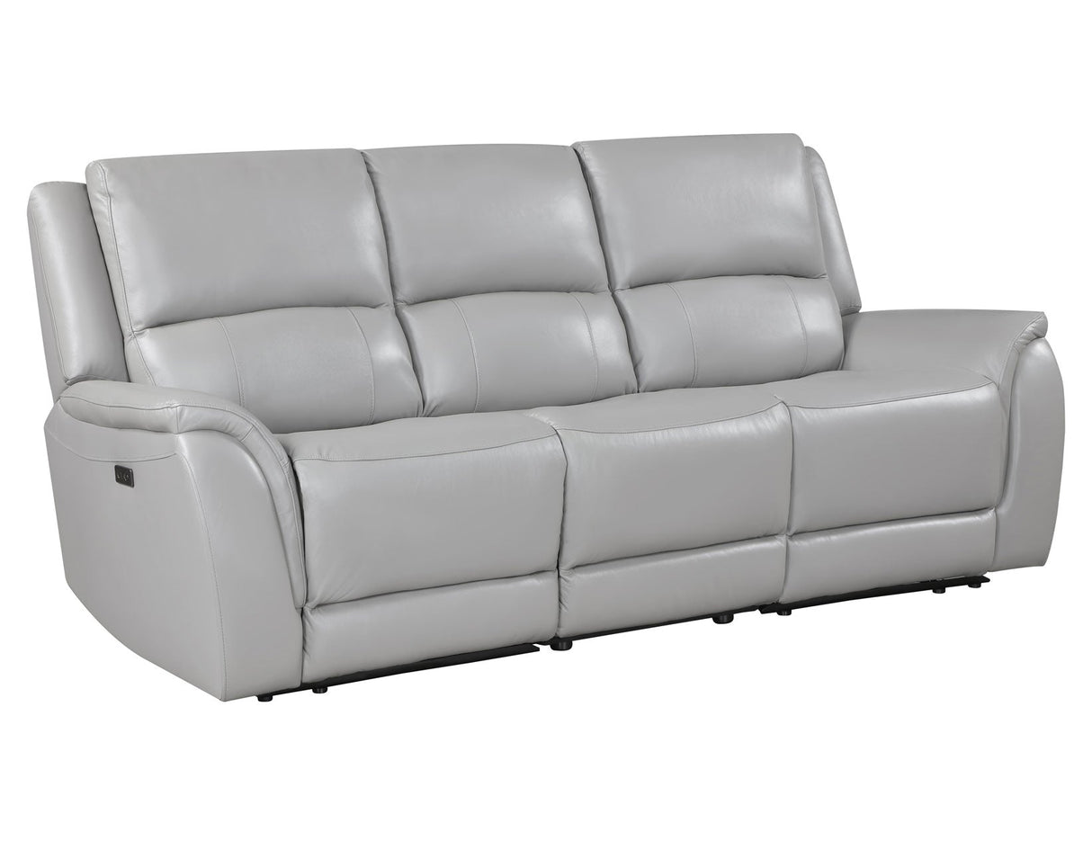 Alexandria Stone Top-Grain Leather Power Reclining Sofa by Steve Silver at Eve Furniture
