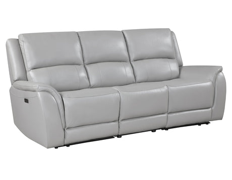 Alexandria Stone Top-Grain Leather Power Reclining Sofa by Steve Silver at Eve Furniture