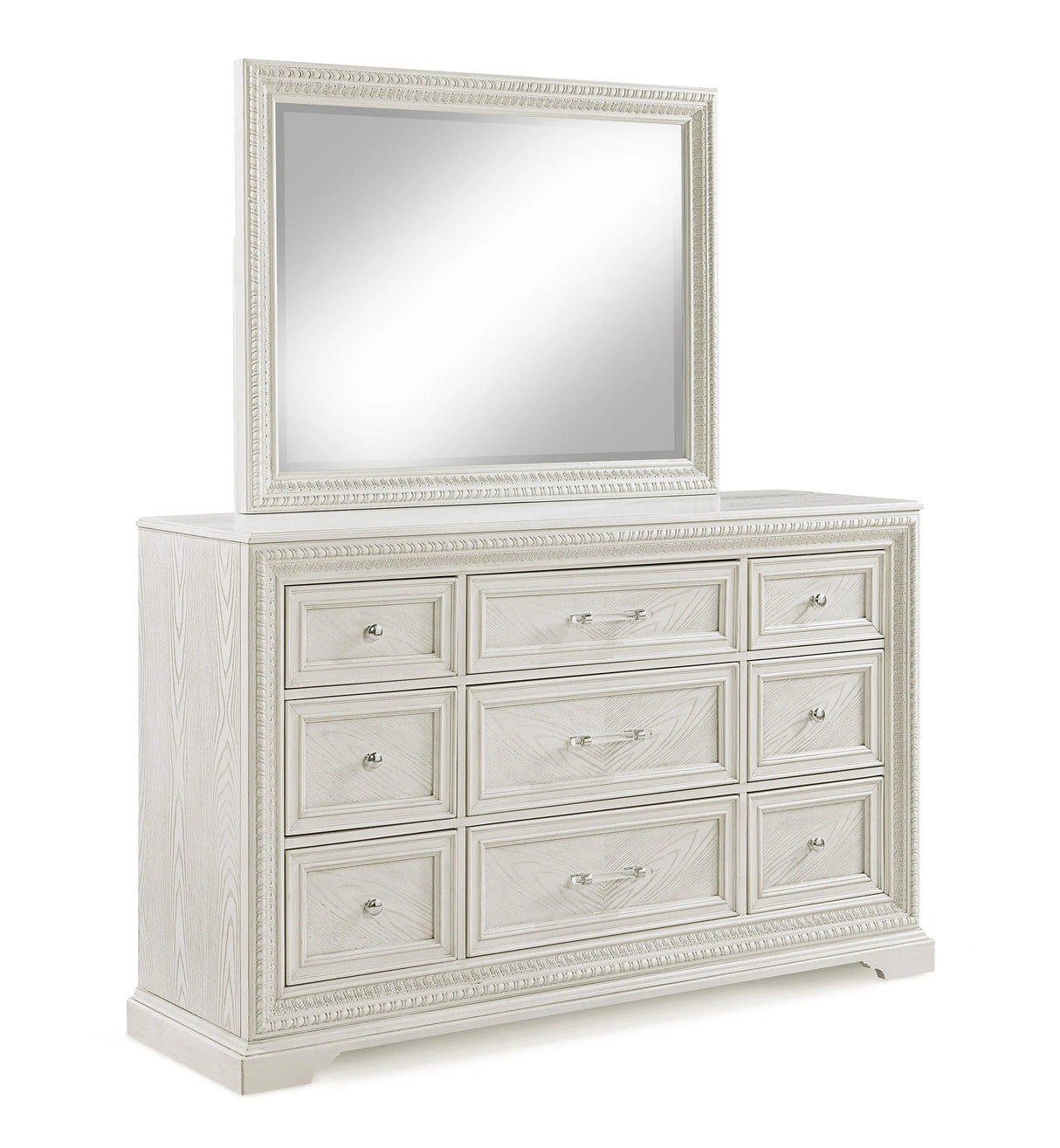 Alexandria Whitewash Dresser Mirror by Crown Mark at Eve Furniture