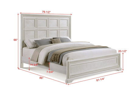 Alexandria Whitewash King Panel Bed by Crown Mark at Eve Furniture