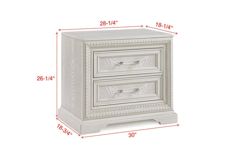 Alexandria Whitewash Nightstand by Crown Mark at Eve Furniture