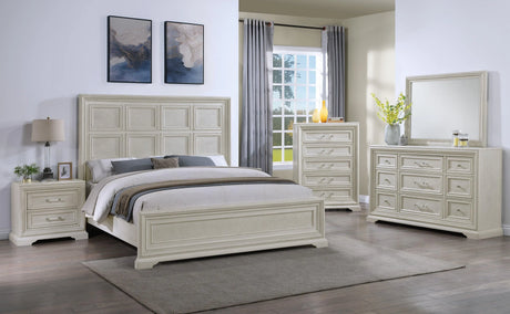 Alexandria Whitewash Queen Panel Bed by Crown Mark at Eve Furniture