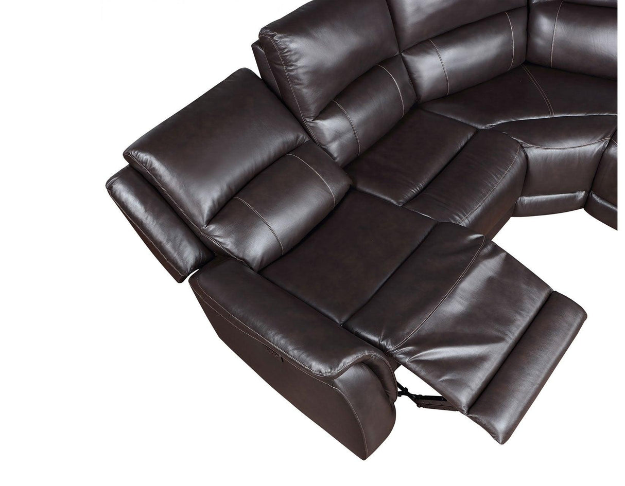 Alexandria Chocolate Top-Grain Leather 6-Piece Power Reclining Set by Steve Silver at Eve Furniture